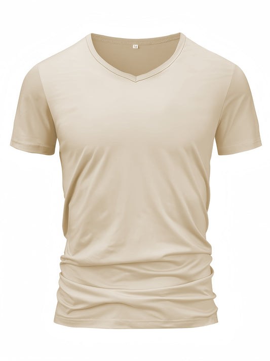 Schwarzes V-Ausschnitt T-Shirt - Leon