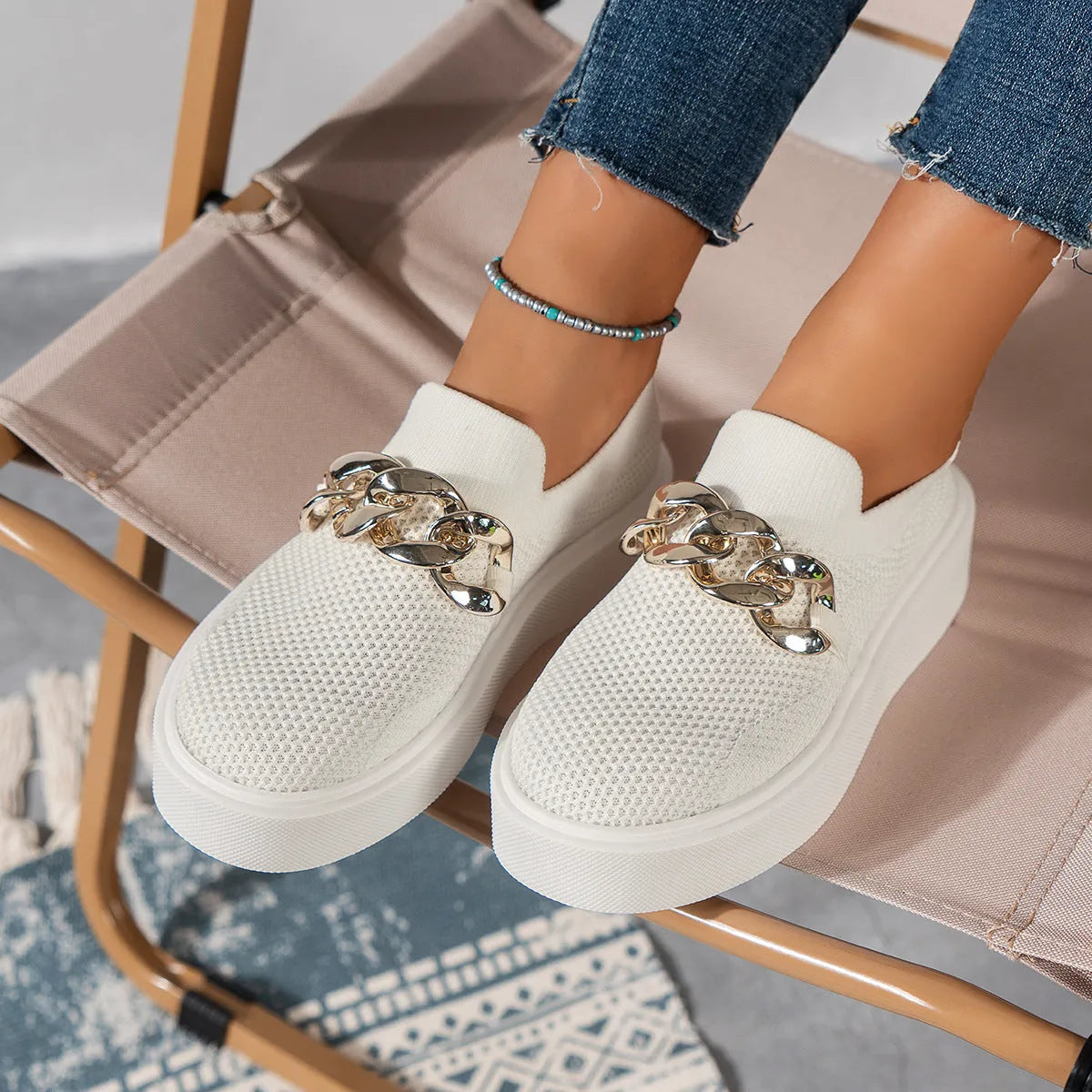 Lena - Bequeme Beige Loafers