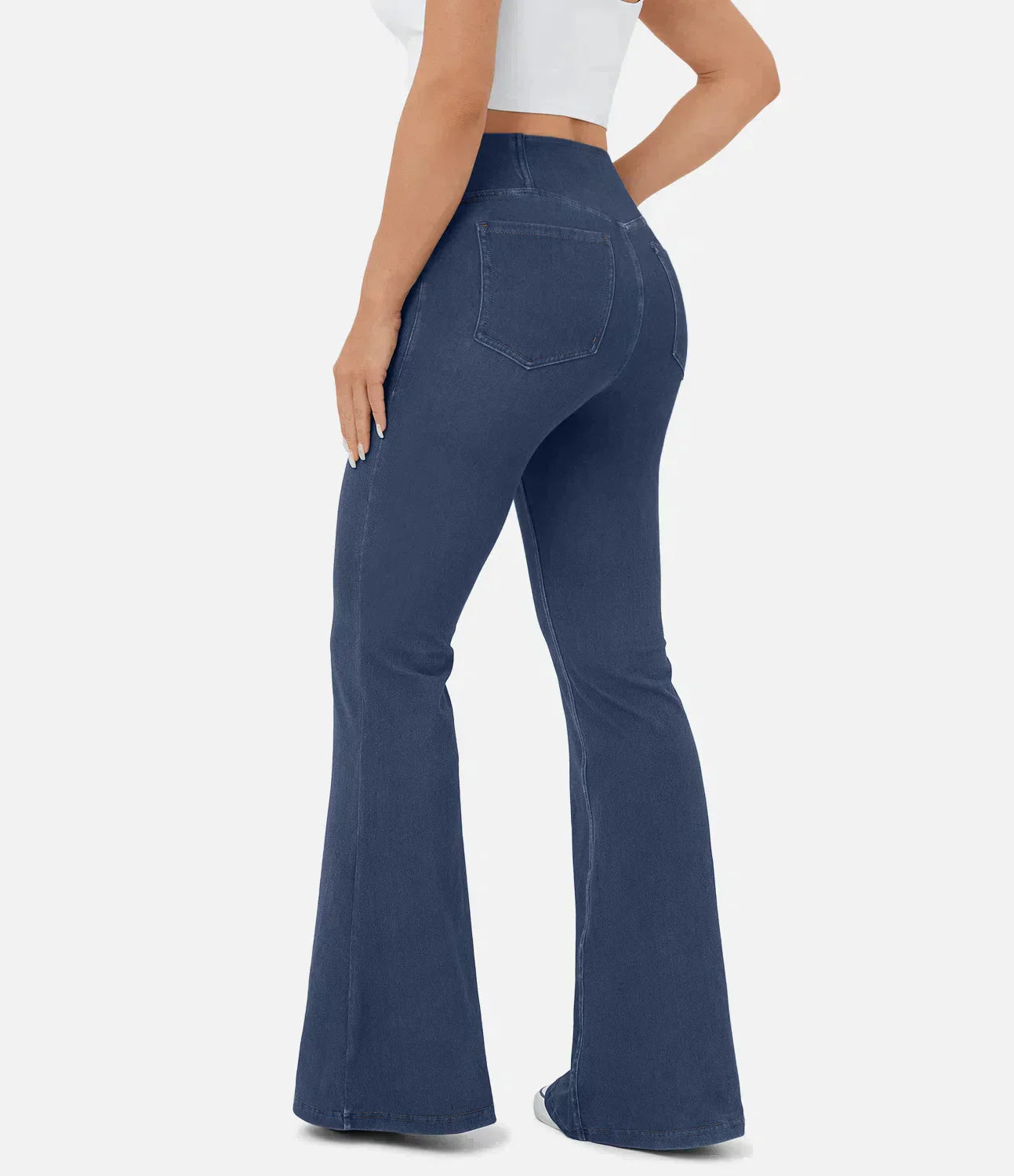 Blaue Schlagjeans mit hoher Taille - Emma