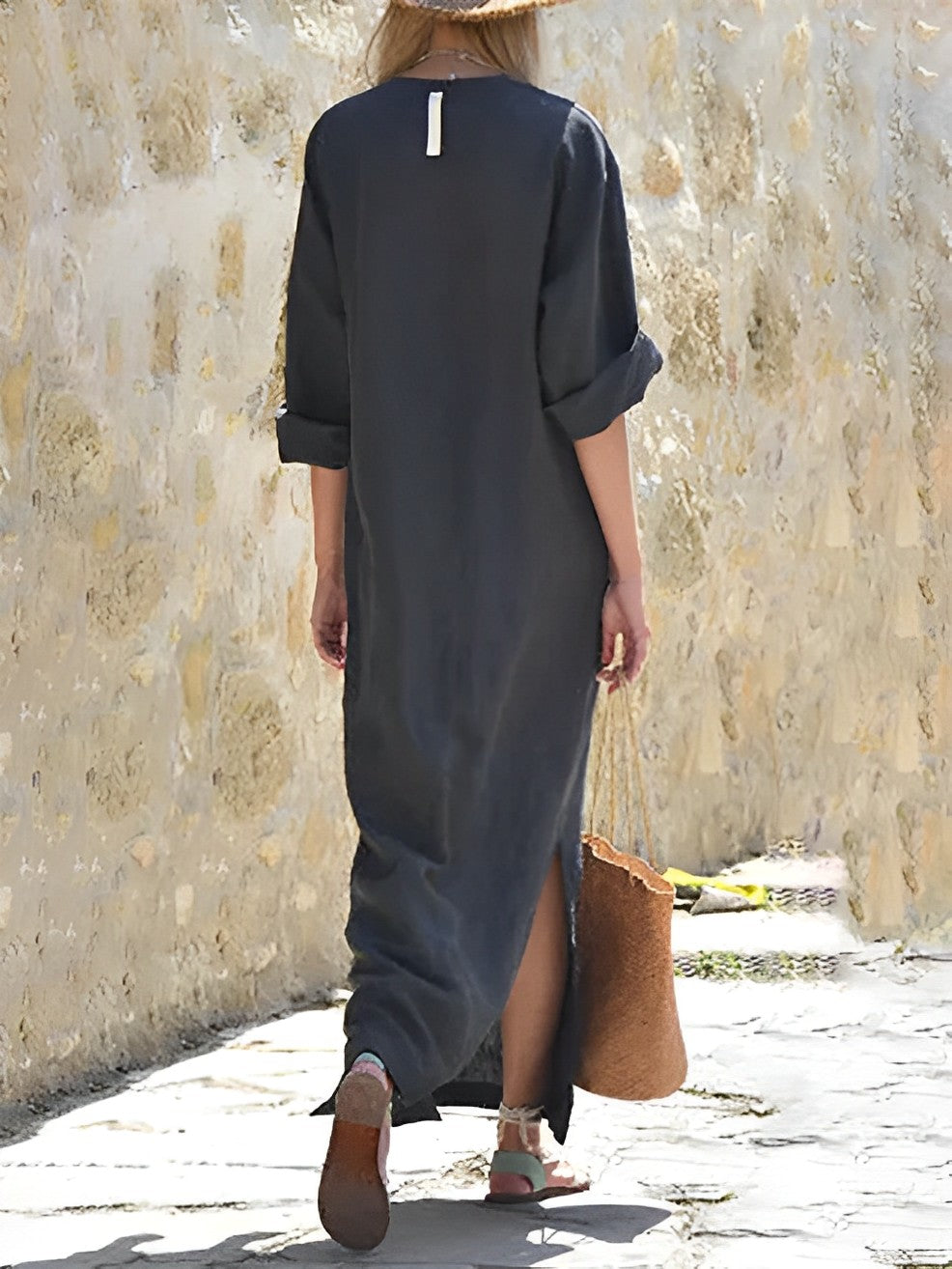 Fiona - Schwarzweißes Kaftan-Kleid
