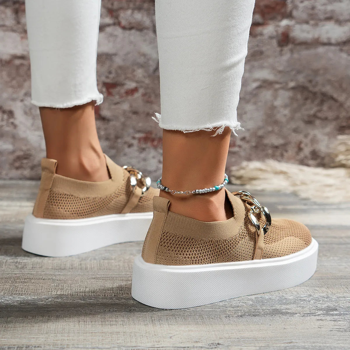 Lena - Bequeme Beige Loafers