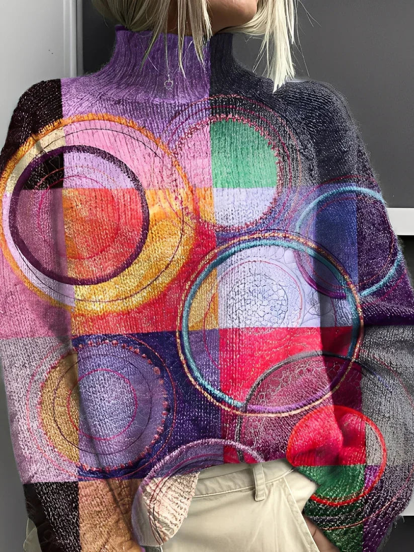 Giselle bunter rollkragenpullover – damen