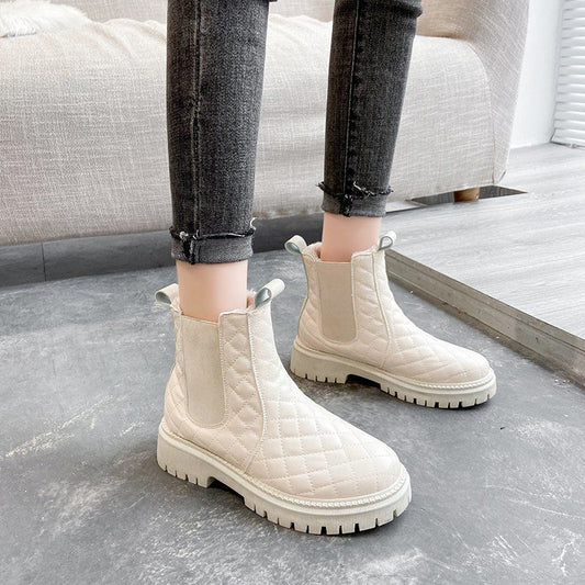 Stiefelette Cremeweiß - Eleganter Chelsea Boot mit Komfort