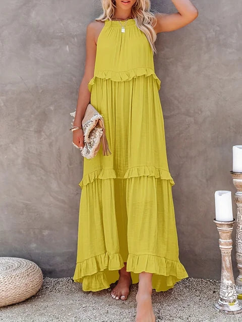Mia - Marineblaues Maxikleid