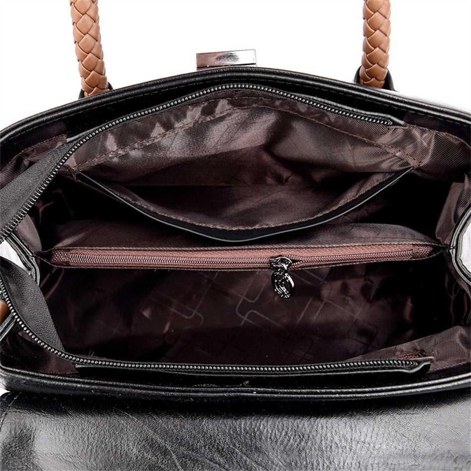 Clara - Braun Geflochtene Handtasche