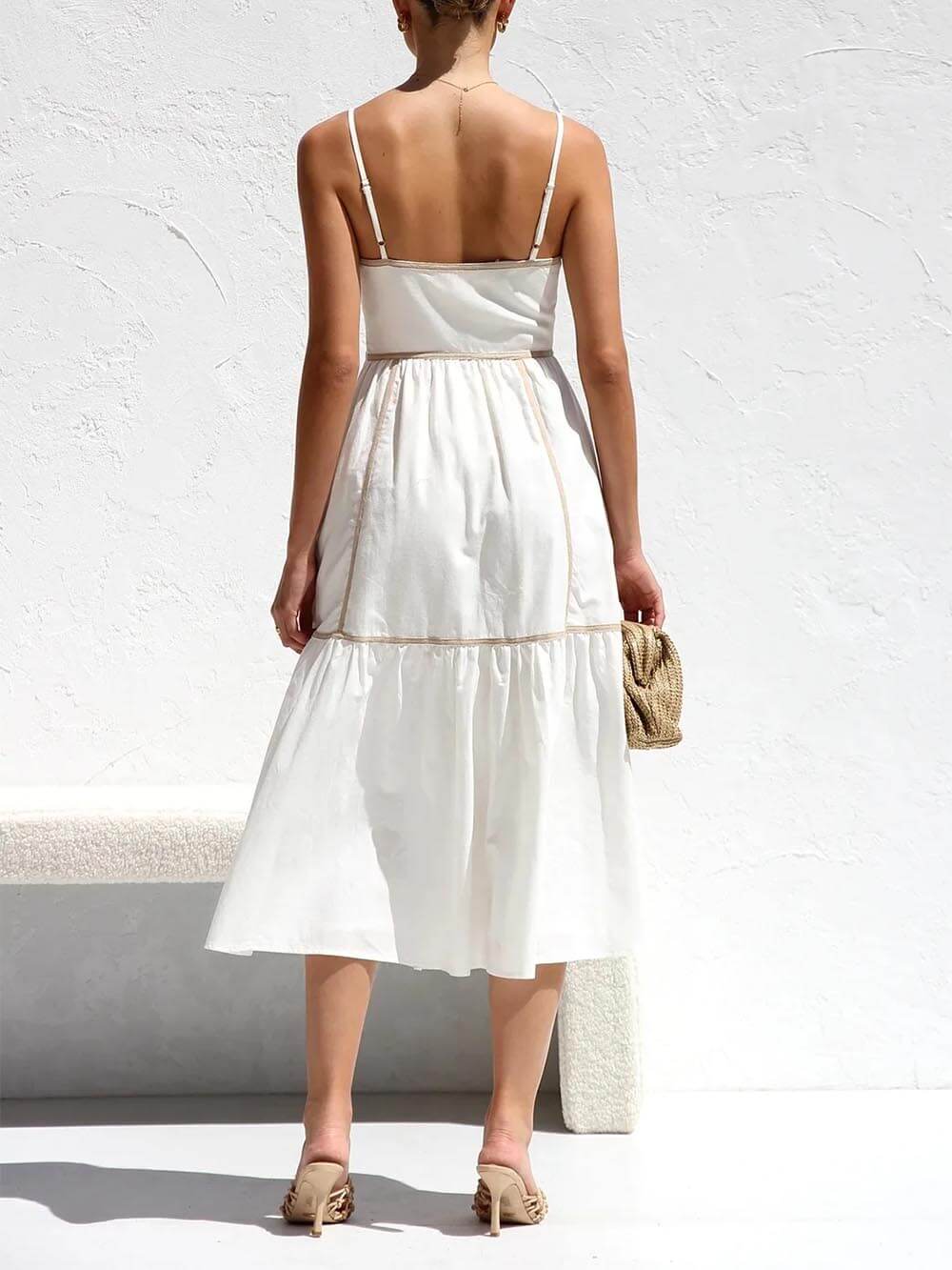 Weißes Sommerkleid Träger - Mia