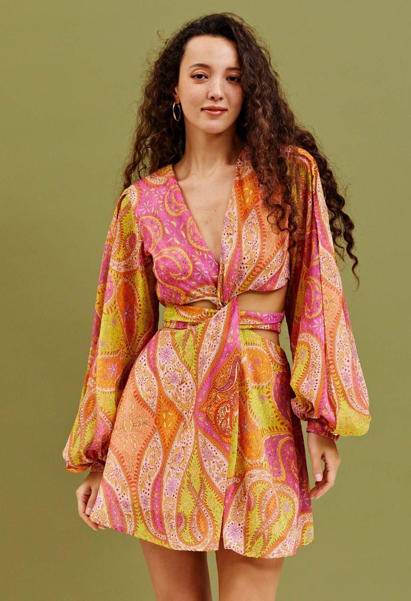 Lara - Paisley Chiffon Sommerkleid
