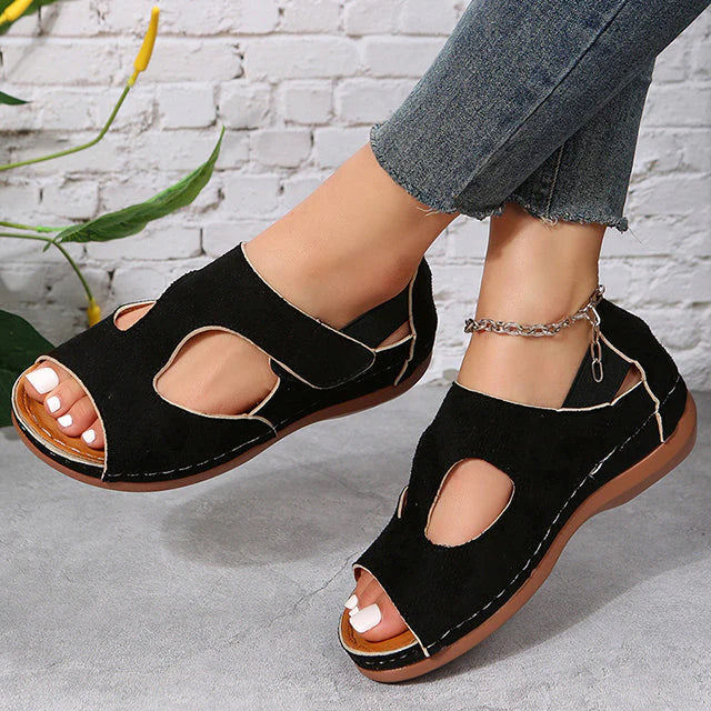 Lena - Jeansblaue Sommer Plateausandalen