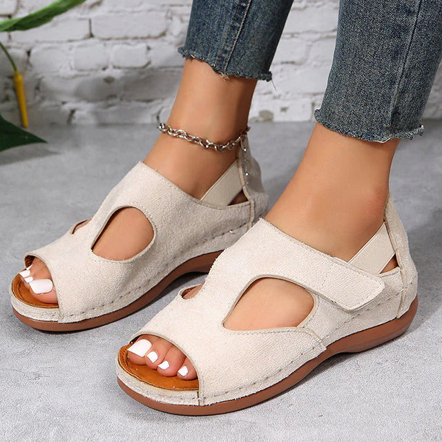 Lena - Jeansblaue Sommer Plateausandalen