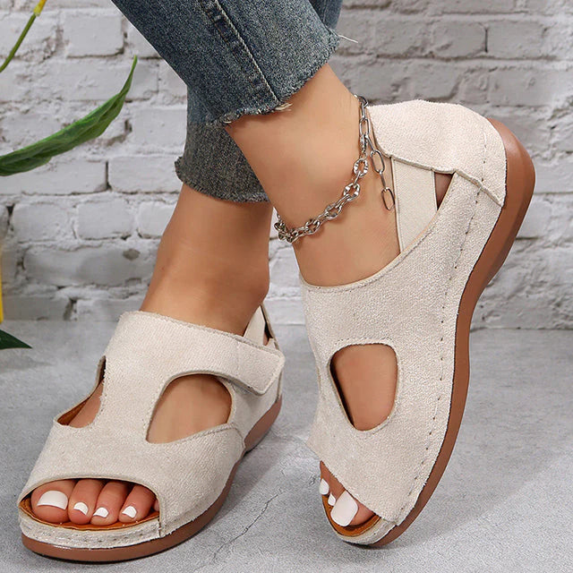 Lena - Jeansblaue Sommer Plateausandalen