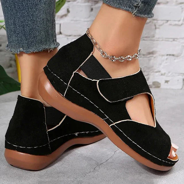 Lena - Jeansblaue Sommer Plateausandalen