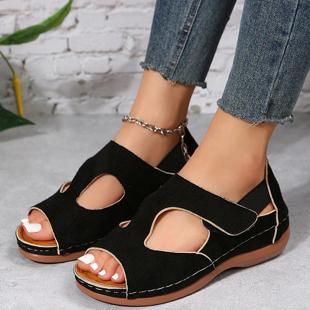Lena - Jeansblaue Sommer Plateausandalen