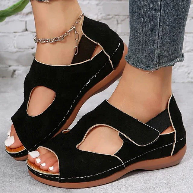 Lena - Jeansblaue Sommer Plateausandalen