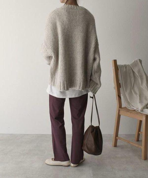 Oversize Pullover mit Tasche Damen Elfenbein – Sofia