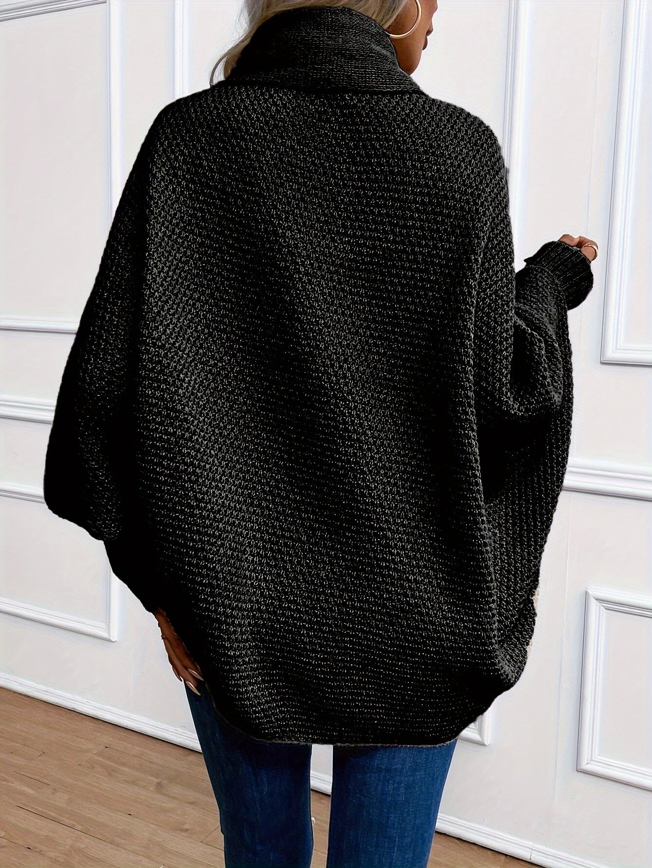 Khaki Strick-Cardigan mit Fledermausärmeln – Clara