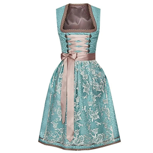 Hunter | dirndl kleid mit spitzenschürze und satinschnürung für frauen