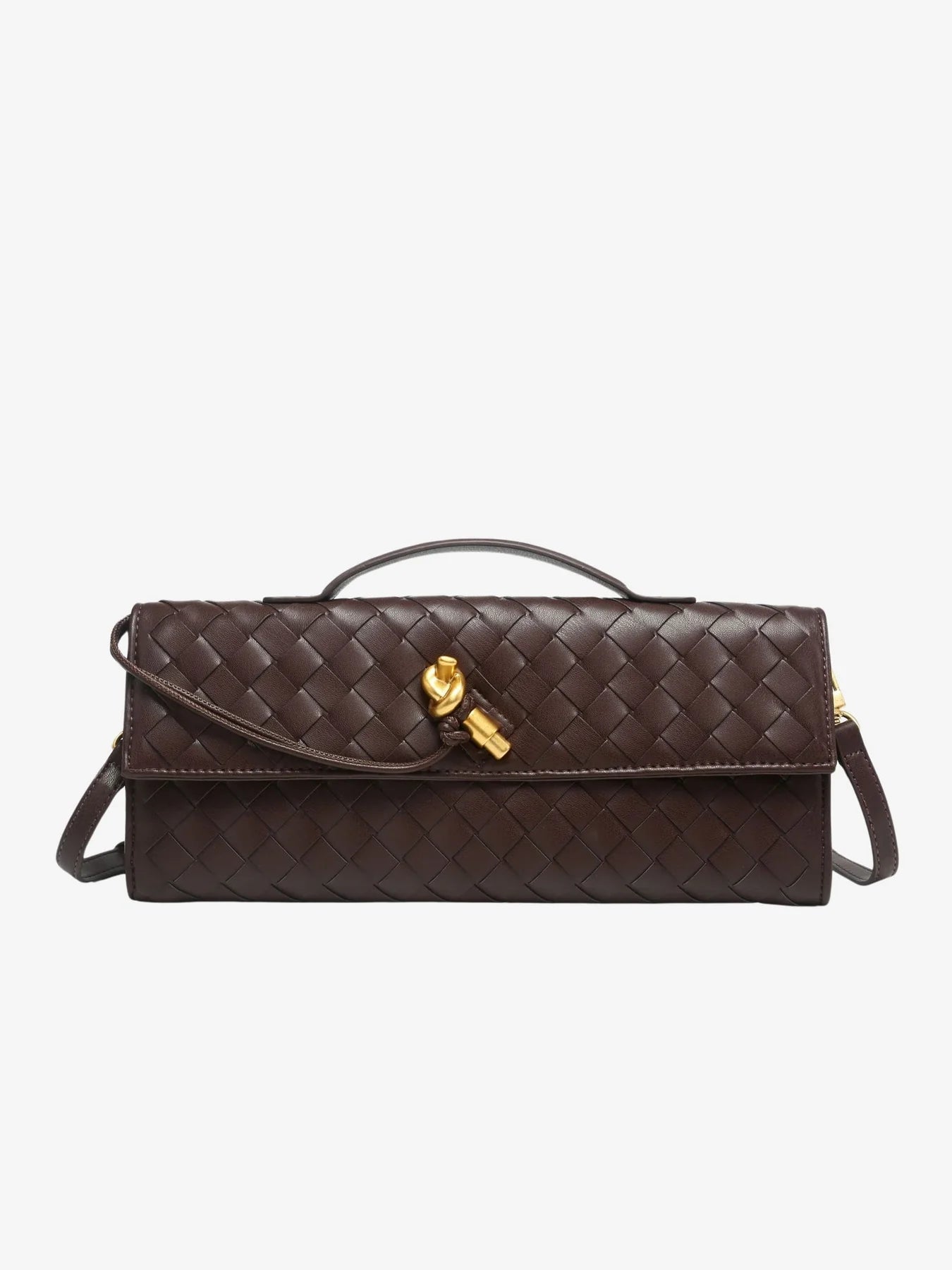 Schwarze Clutch mit Goldverschluss - Elina