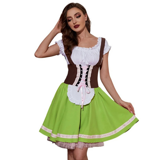 Contessa | dirndl kleid mit schnürmieder und kontrastsaum für frauen