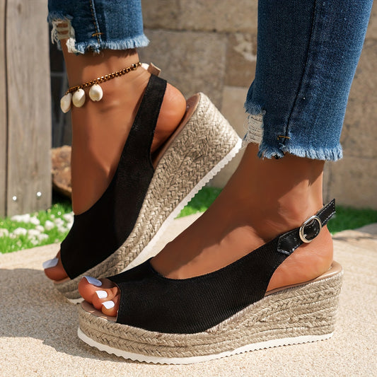 Beige Keilsandalen - Clara