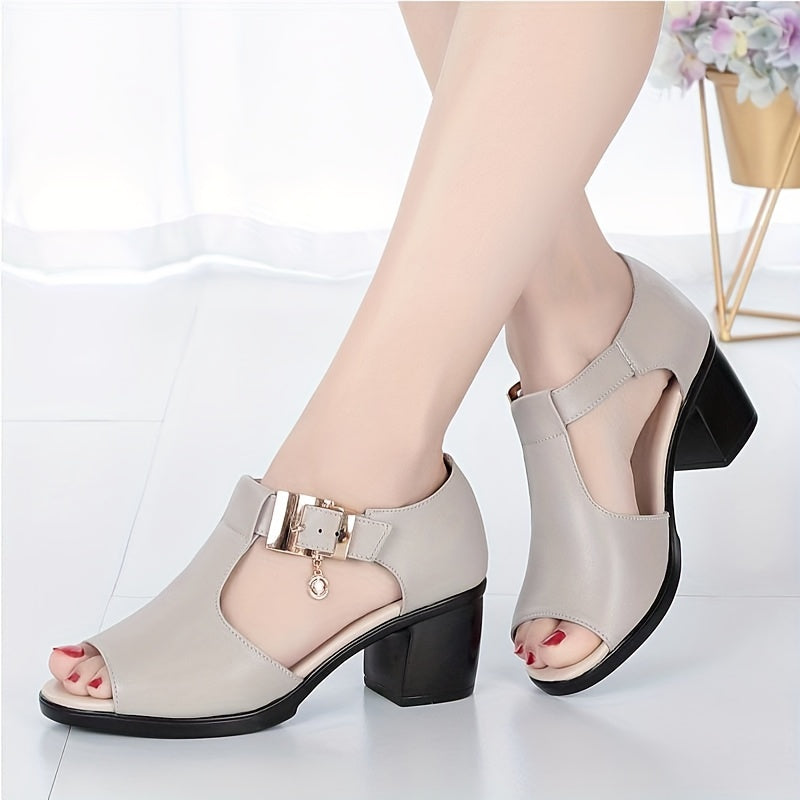 Schwarze Mid-Heel Sandalen - Lisa
