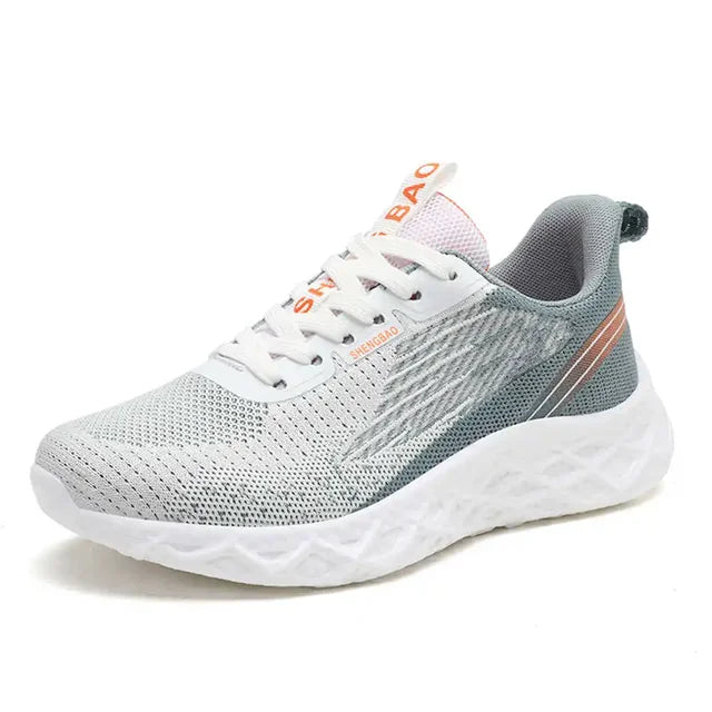 Elena - Dynamische Grau-Orange Laufschuhe