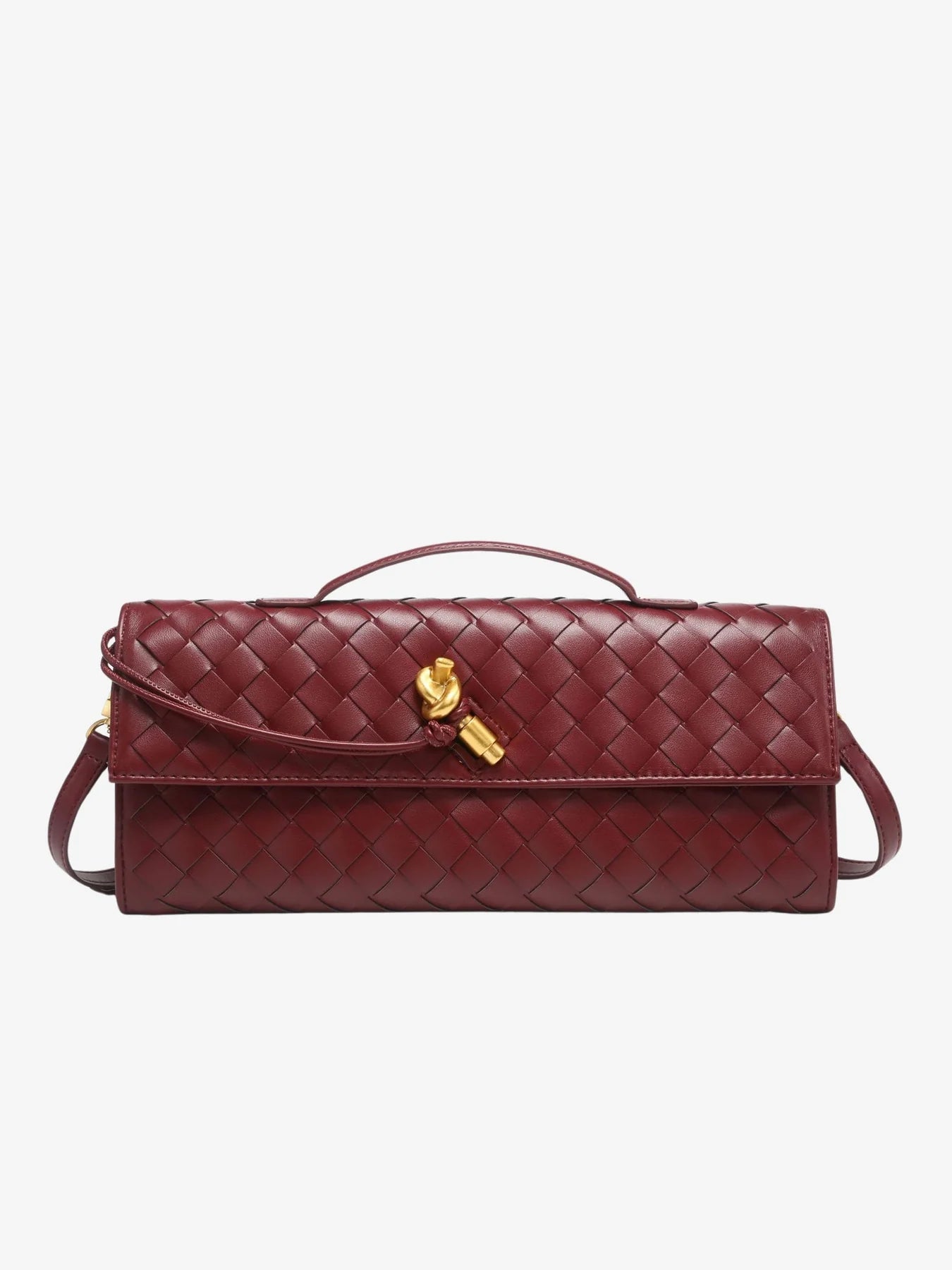 Schwarze Clutch mit Goldverschluss - Elina