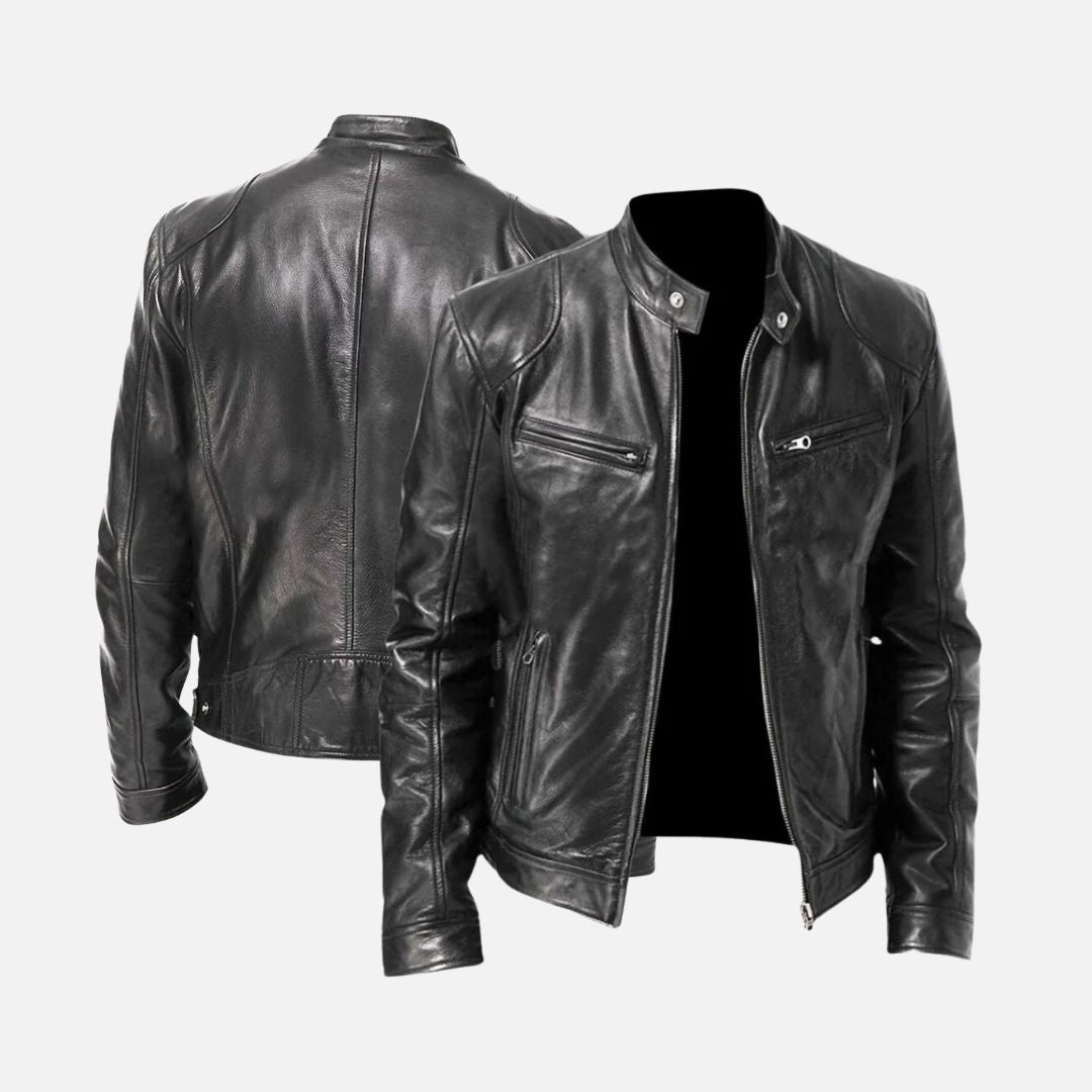 Klassische bikerjacke schwarz – Ben