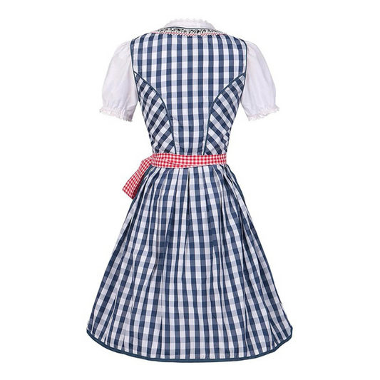 Meadow | dirndl kleid mit karomuster und kontrastschürze für frauen