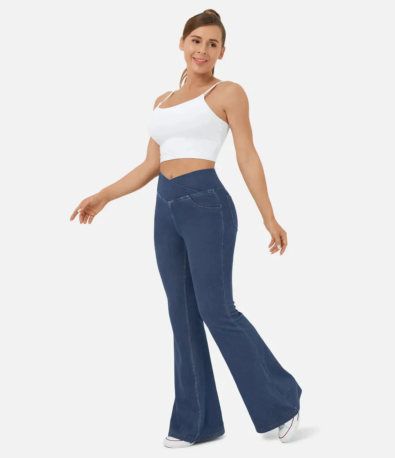Blaue Schlagjeans mit hoher Taille - Emma