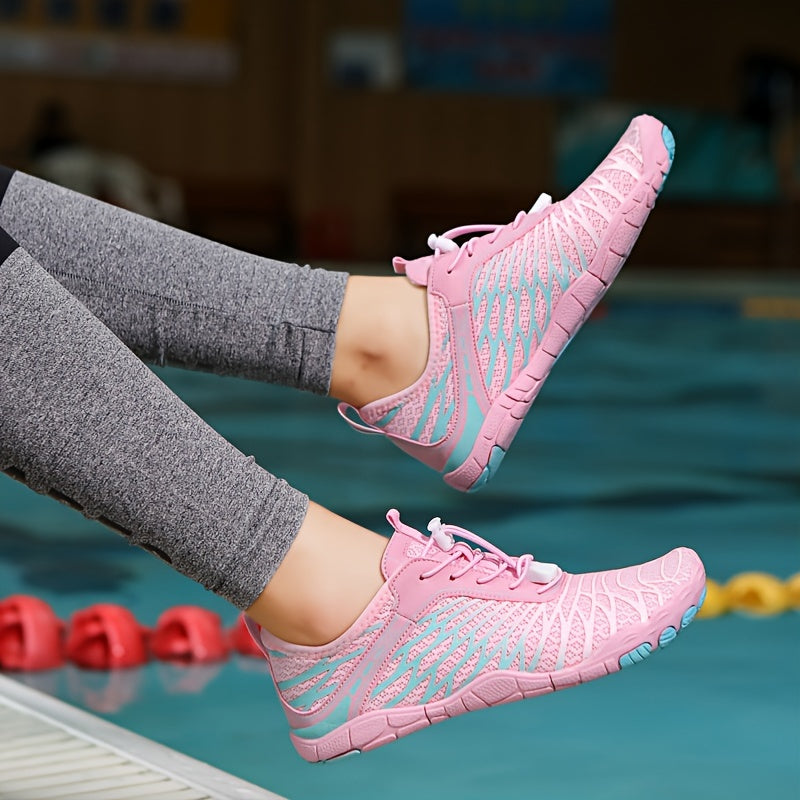 Weiß-Rosa Sneakers - Damen Sportschuhe mit Flexibler Sohle