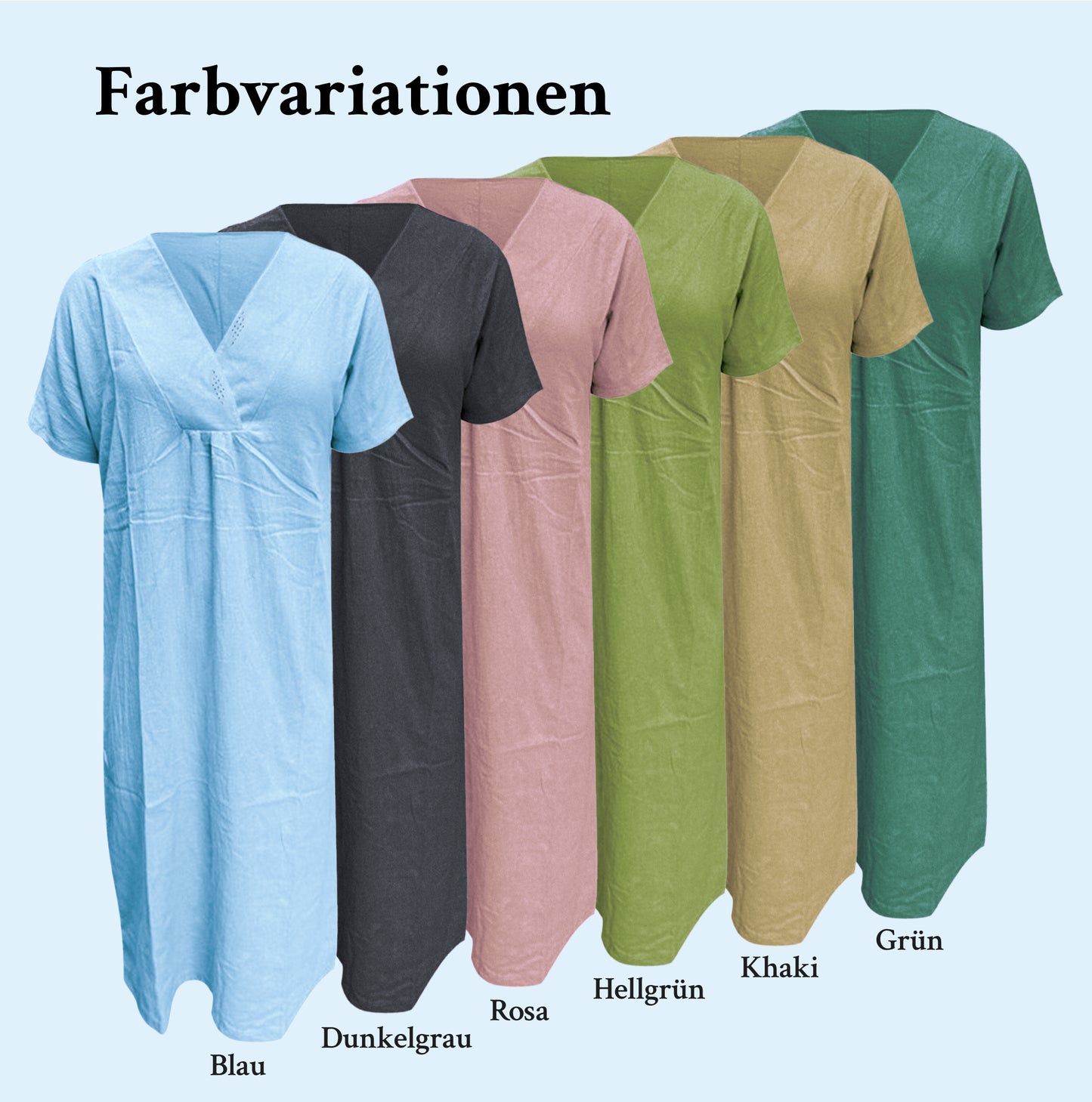 Karyl's Baumwolle Leinen V-Ausschnitt Komfort Kleid