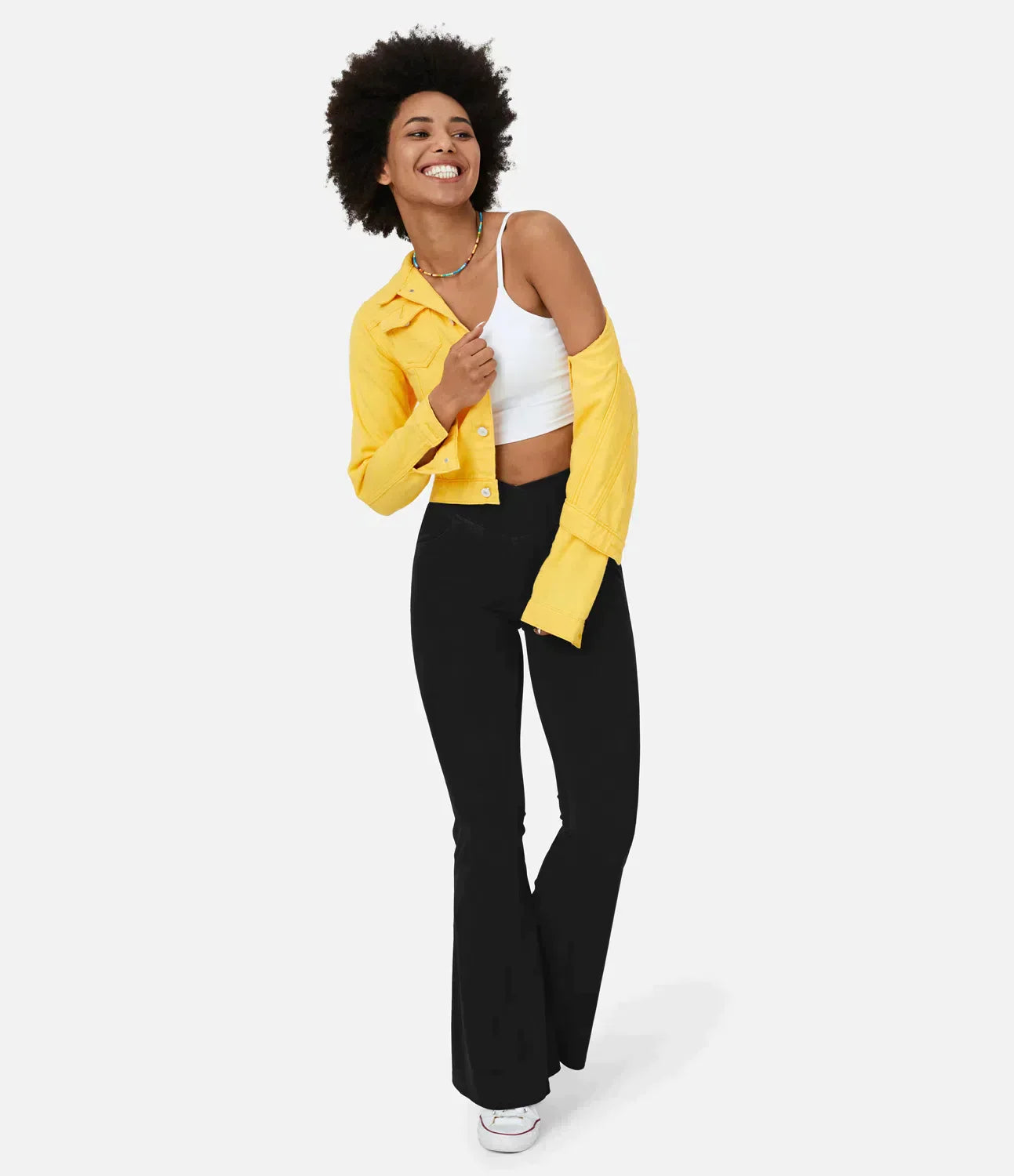 Blaue Schlagjeans mit hoher Taille - Emma