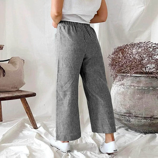 Lara - Graue Nadelstreifen Culottes