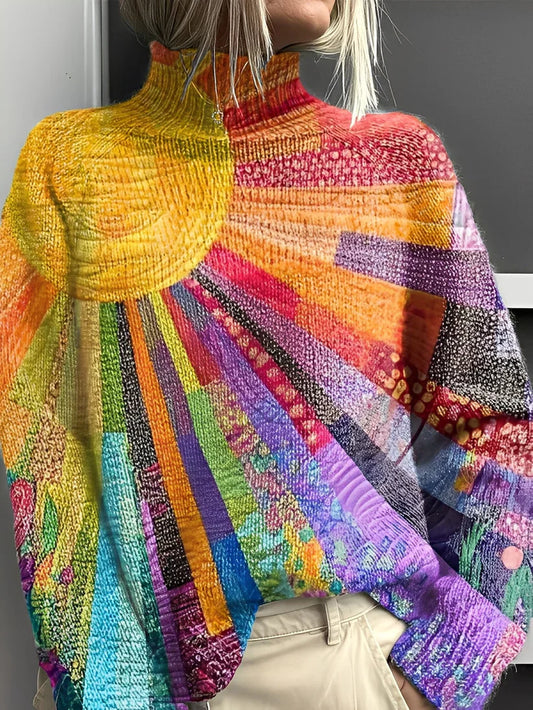 Giselle bunter rollkragenpullover – damen