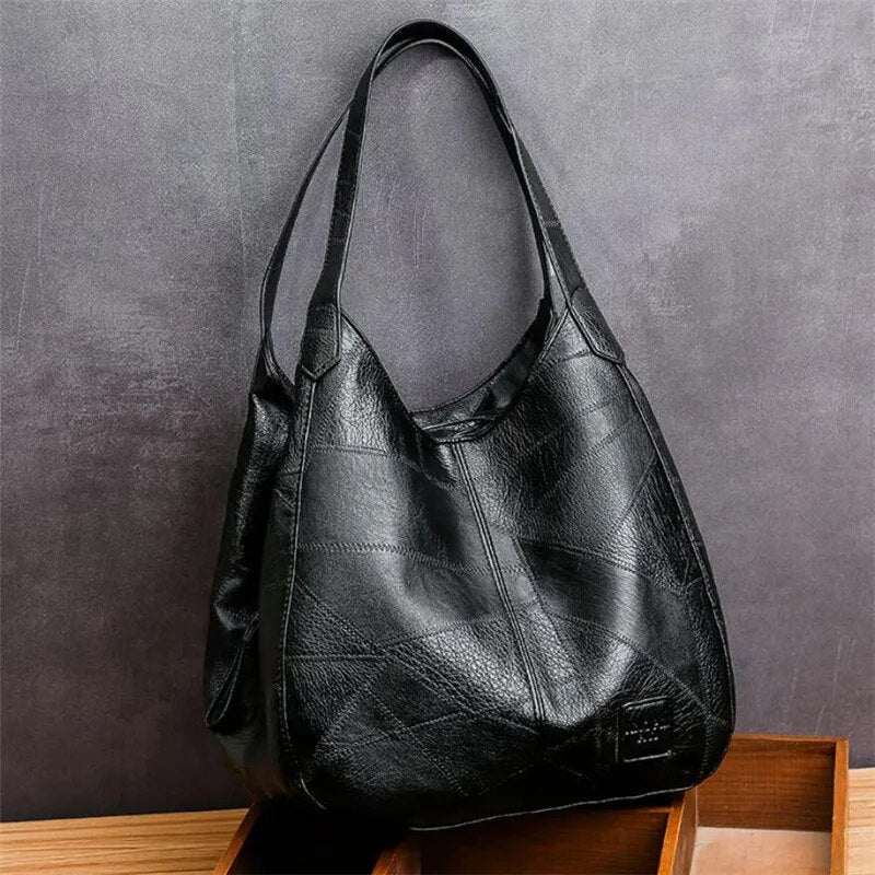 Mia - Schultertasche Braun Leder