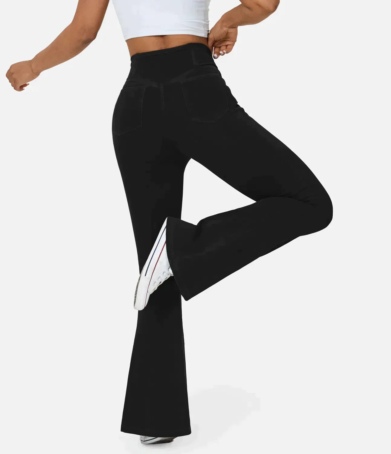 Blaue Schlagjeans mit hoher Taille - Emma