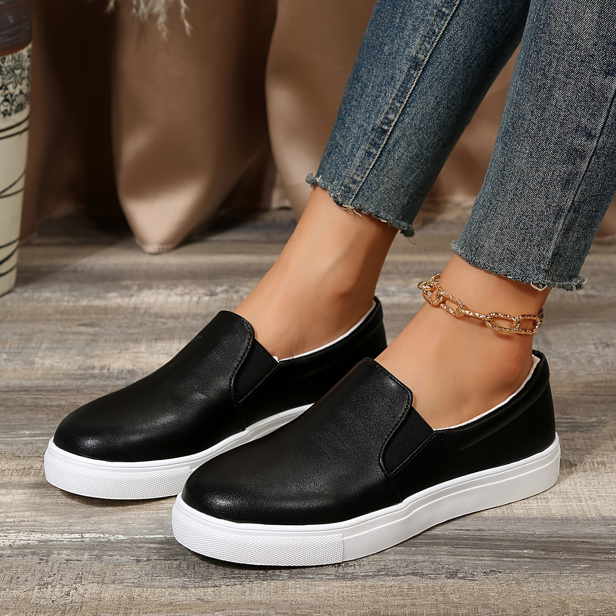 Schwarze Slip-On Loafer - Laura