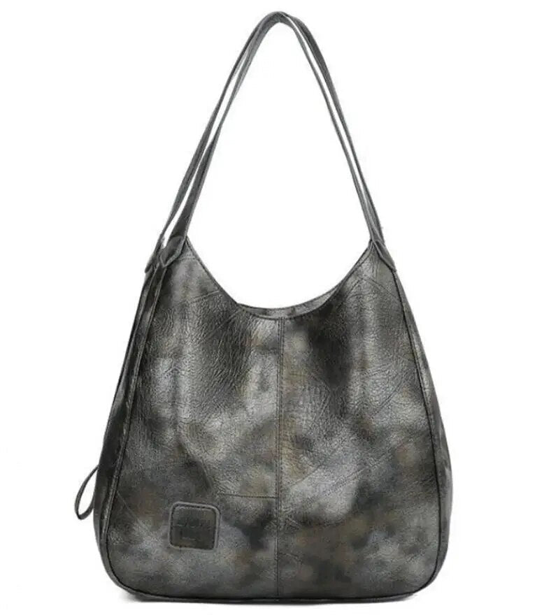 Mia - Schultertasche Braun Leder