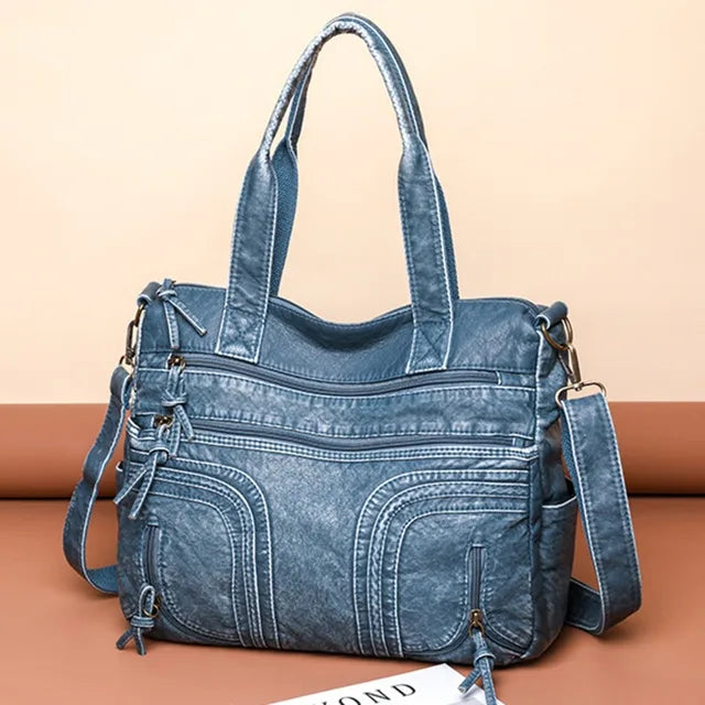 Natalie - Schwarze Vielseitige Alltags-Handtasche