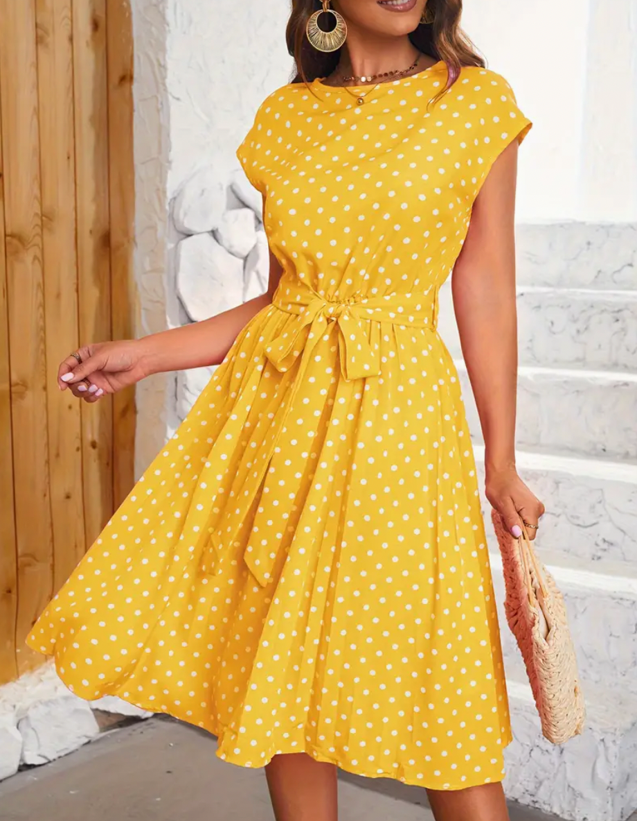 Retro chic - schönes vintage polka kleid für den frühling/sommer