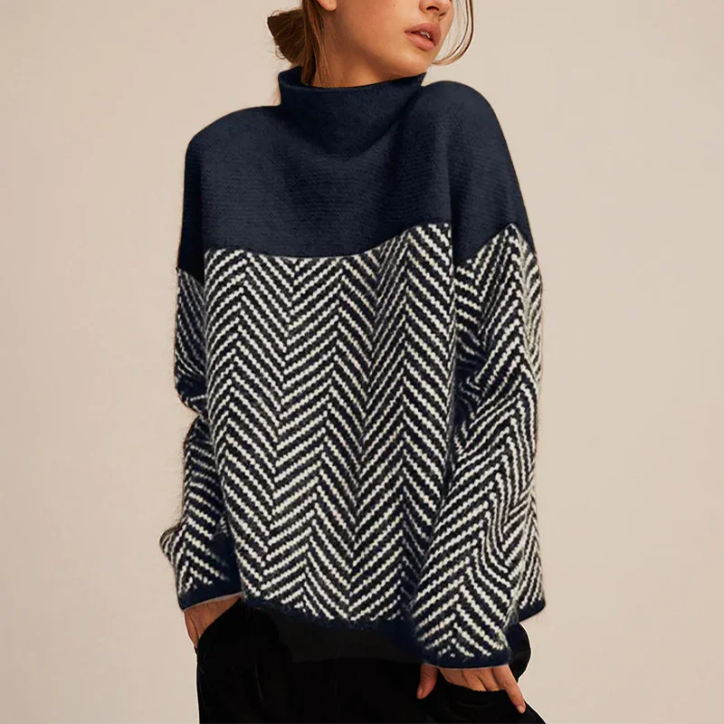 Beiger Rollkragenpullover Damen – Clara