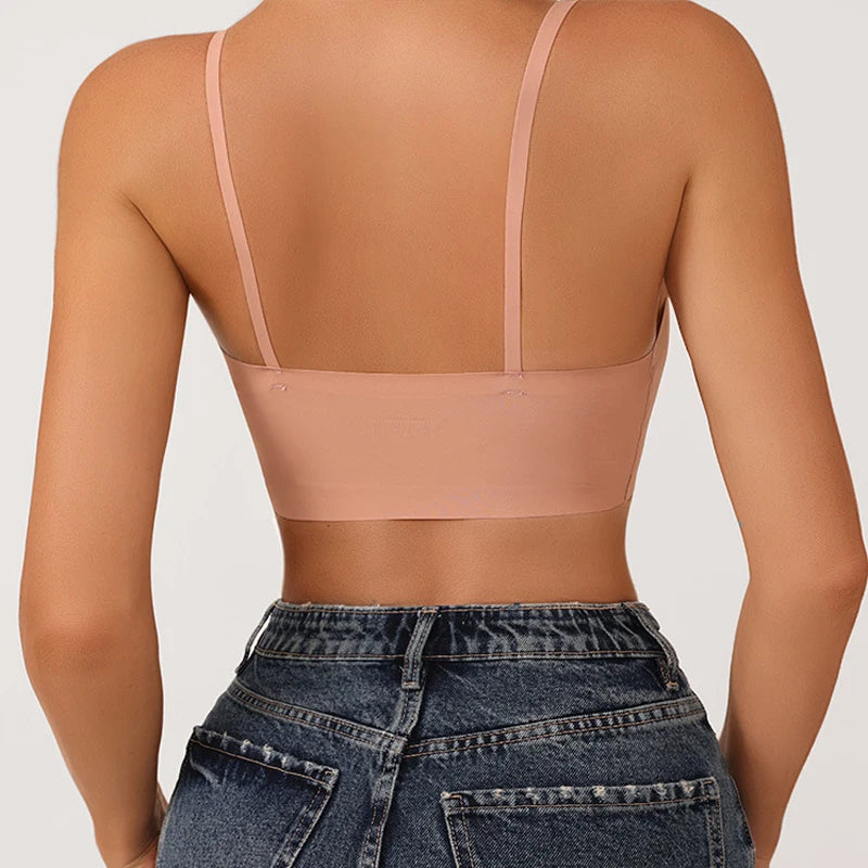 Serenity - Khakifarbener Seamless-Sport-BH