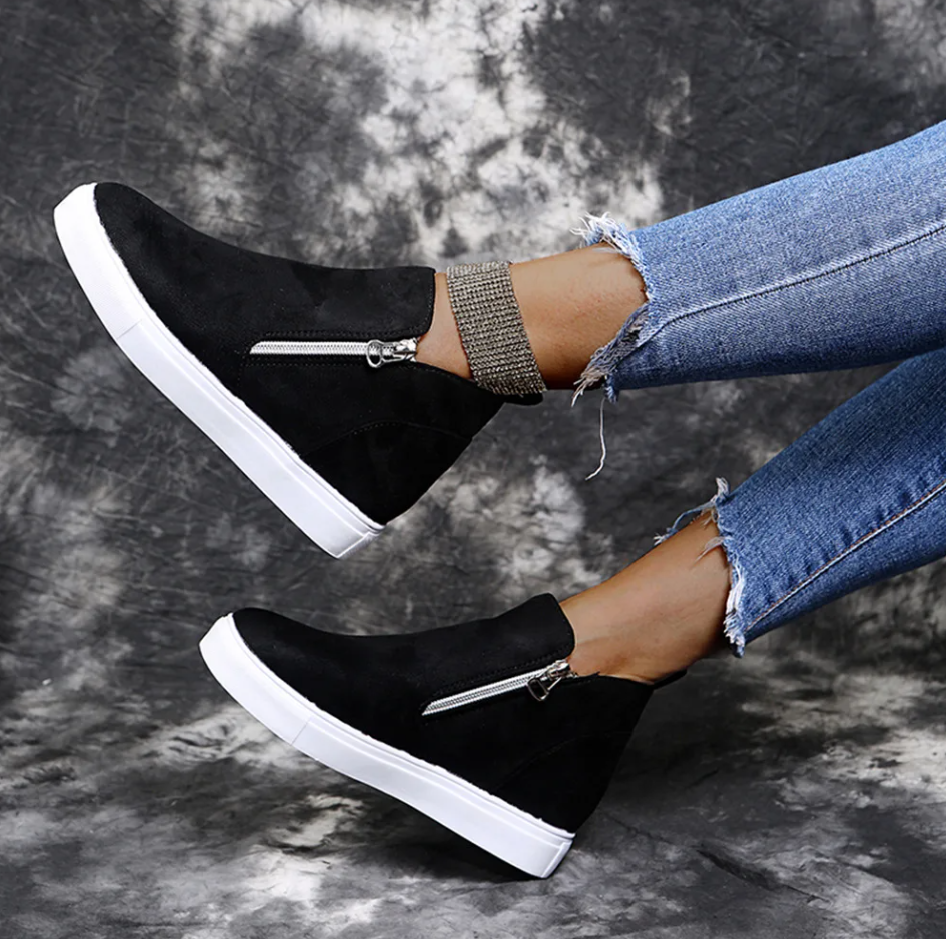 Sophie - Graue Zipper-Slipper