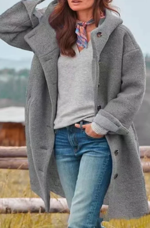 Grau Damen Mantel Elegant