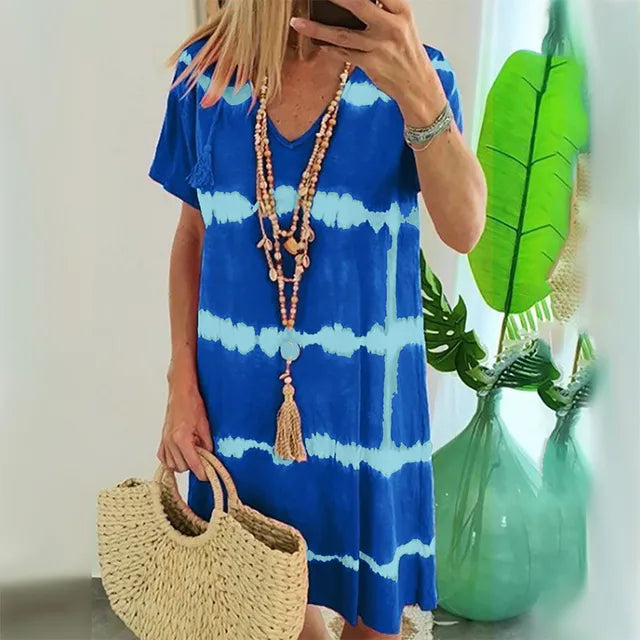 Helena - Lässiges Schwarz-Weiß Sommerkleid