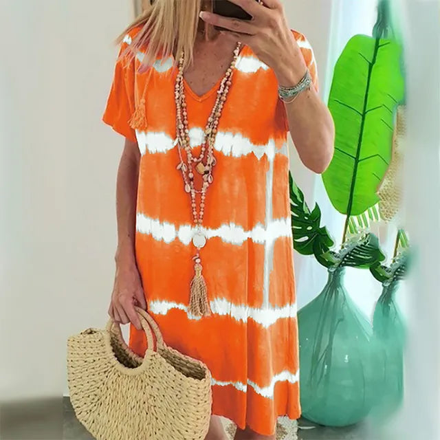 Helena - Lässiges Schwarz-Weiß Sommerkleid