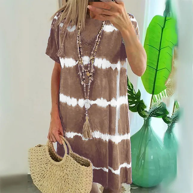 Helena - Lässiges Schwarz-Weiß Sommerkleid