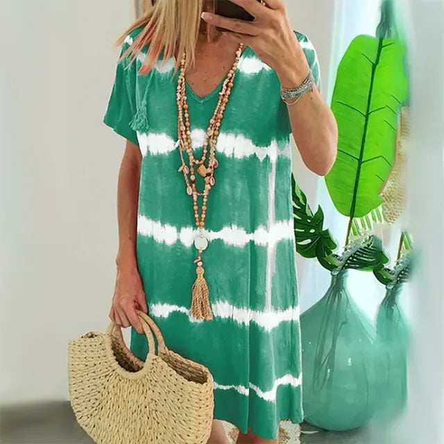 Helena - Lässiges Schwarz-Weiß Sommerkleid