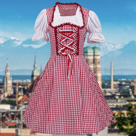 Dirndl pia - einzigartige dirndl für damen mit schürze und bluse