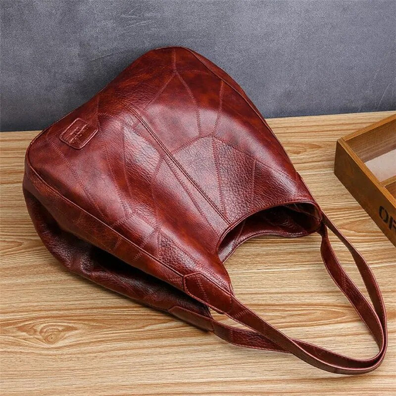Mia - Schultertasche Braun Leder